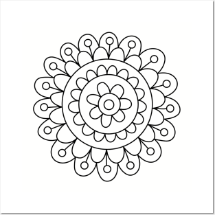 Symmetrical Bloom - Mandala Flower Posters and Art